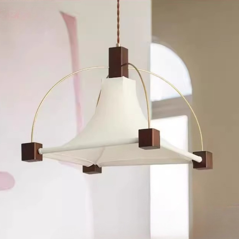 Interior Design Remote - Ontwerper elegante vierkante stof restaurant hanglamp