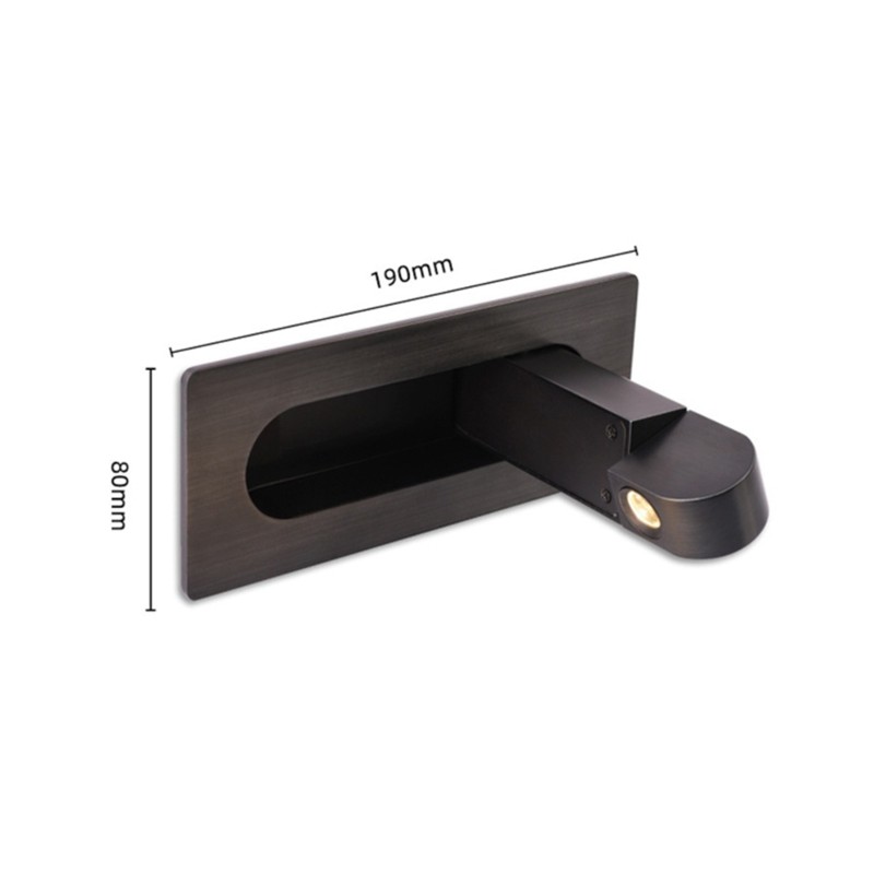 Engineering And Interior Design - LLCS-ingebouwde LED-wandlamp, spotleeslamp, nachtkastlampje voor hotelkamers,