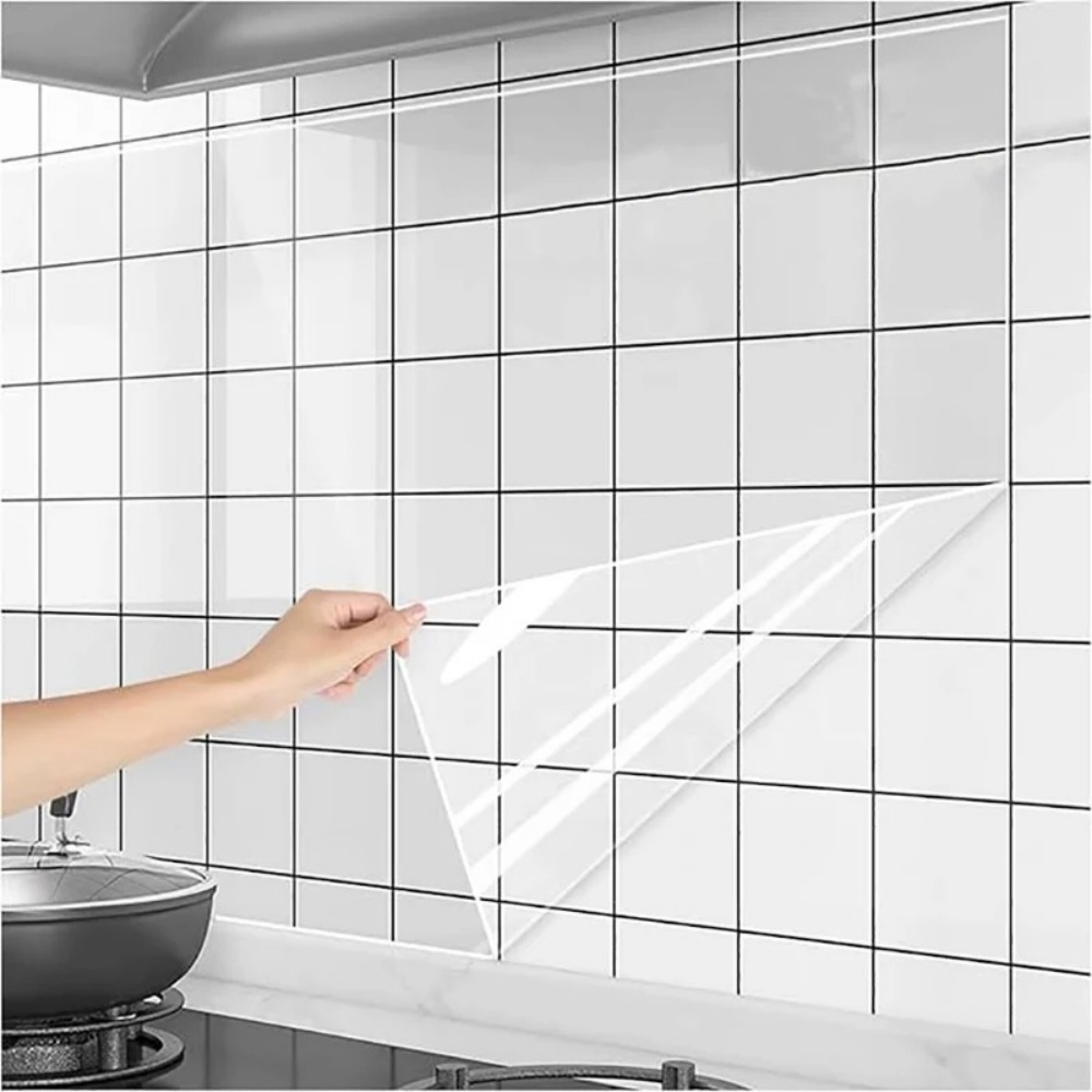 Interior Design Kitchen - 3M/5M/10M Keukenmuurbehang Transparante elektrostatische beschermfolie Oliebestendige